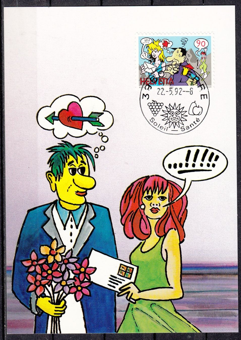 Alle Briefmarken: 3 Maximumkarten Mit Sondermarken Comics 1992 – Gebraucht aus Herrliberg von Lfrifda 2
