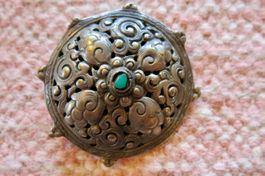 Antike Brosche / Anhänger Türkis Tibet?