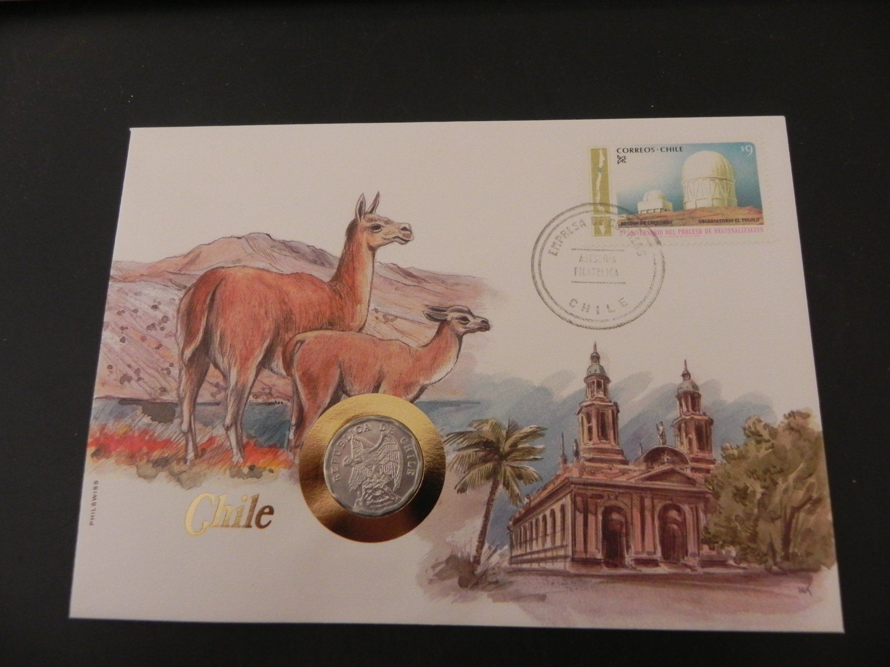 Tutti le monete: Münzbrief - Chile 10 Centavos 1979 – Usato da Biel/Bienne venduto da Gogolozi