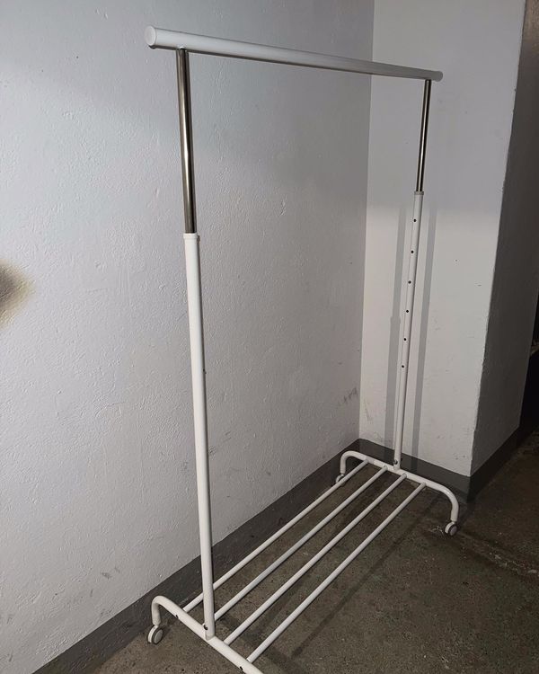 Mixtric Wäschekorb Mit 4 Rädern - 2-Etagen Kleiderwagen Aus Metall 53x60x60cm