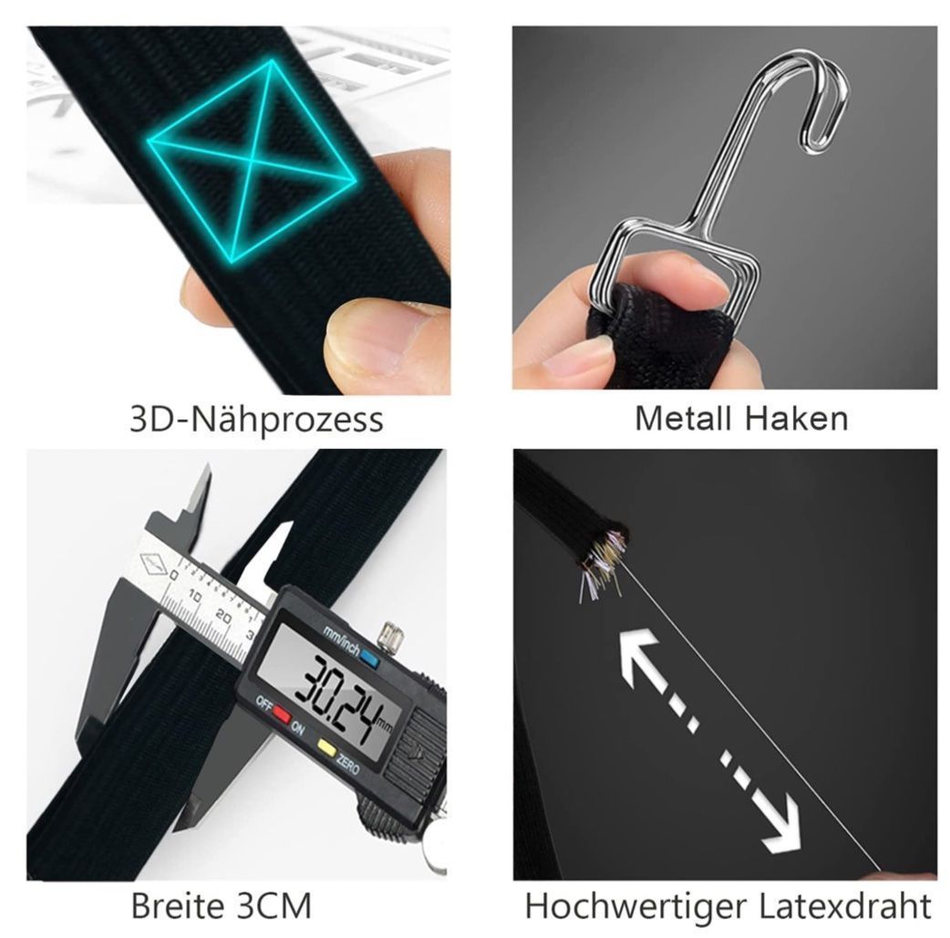 Tutti gli attrezzi: Verstellbar Spanngummi mit Haken, 2M lang – Nuovo e nell'imballaggio originale da Bülach venduto da StoreInShop.com 1
