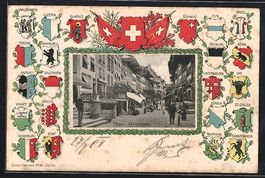 Präge-AK Thun, Hauptgasse, Wappen der K