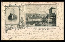Ganzsache PP11 C54: Hall, XIII. Württ. 