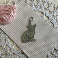1x Anhanger Metall Katze chat émail pendentif