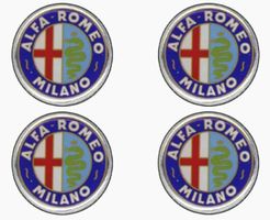 Alfa Romeo Milano 4er Set 3D Naben Aufkleber Sticker 48mm