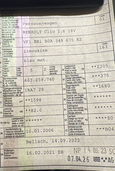Automobili: Renault Clio 1.6 16 V 2006 – Usato da Kleindöttingen venduto da mio-parts 7