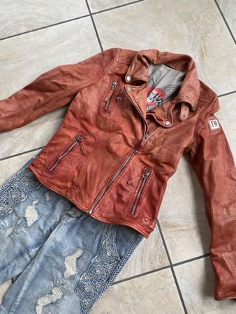 Freaky Nation tolle coole echt Lederjacke, Gr.38, NEU