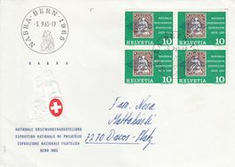 1965 429 NABRA Bern Sonderstempel Viererblock