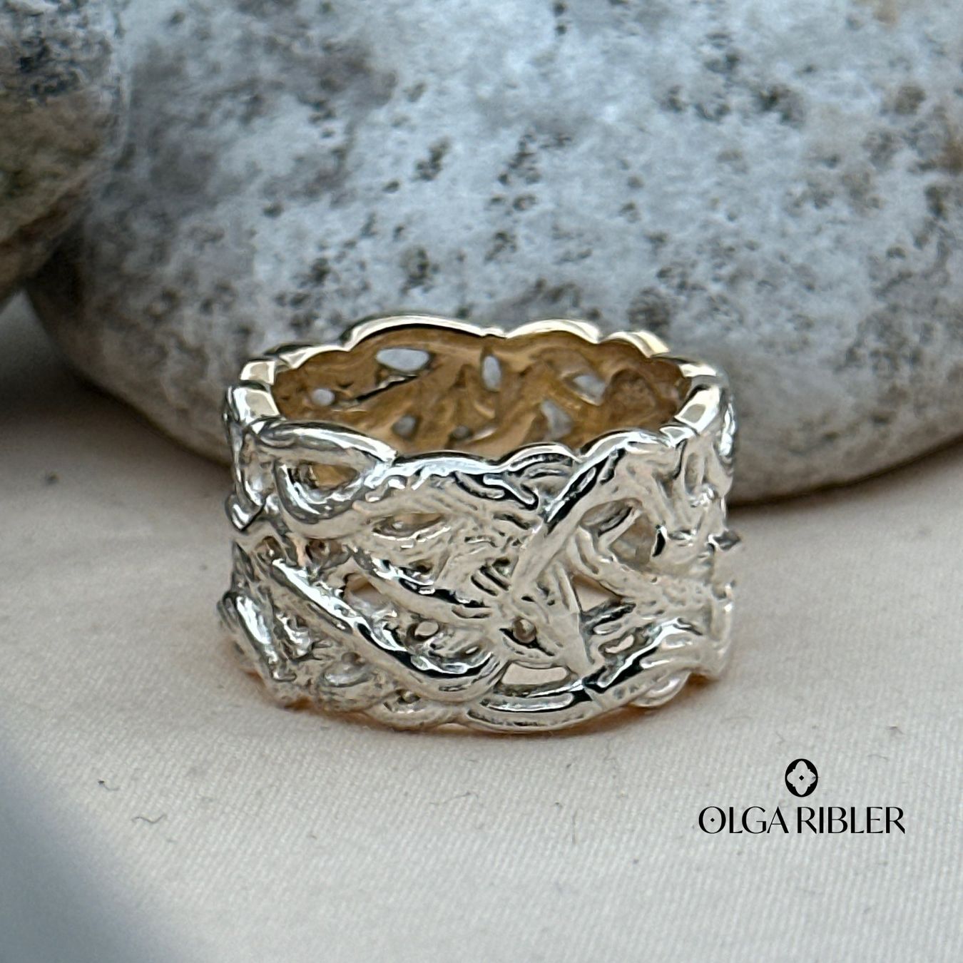 Olga Ribler Anelli: Statement Silber Ring 925 bicolor Grösse 58 – Nuovo (secondo la descrizione) da Luzern venduto da Schmuckoutlet 1