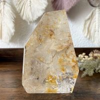 ✲ Quarz Bergkristall Golden Healer Freiform ✲ 370g / 108mm
