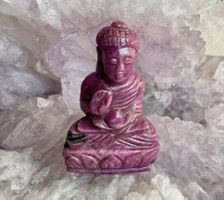 Buddha Figur Rubin,handgeschnitzt 30g ✨Sammlerstueck!