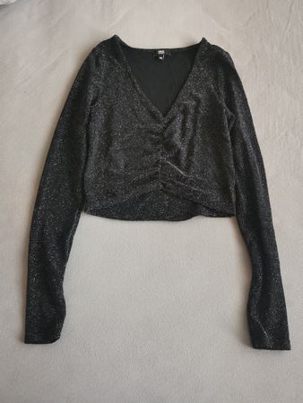 Party Glitzer - Shirt / XS / 34 / YESorNO / langarm/Crop Top