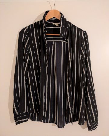 Schwarz-weiß gestreifte Bluse Damen H&M Größe 34