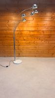 5-flammige Bogenlampe Chrom mit Marmorfuss