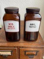 Vintage Apothekergläser Braun Glas 2 Stück