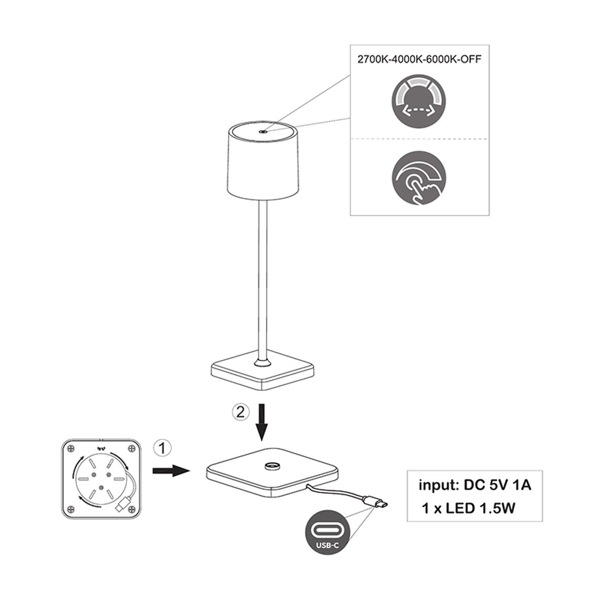 Lampade: LED Aussen Tischleuchte, 6er, 40 cm Höhe – Nuovo (secondo la descrizione) da Kreuzlingen venduto da Smart-Light 7