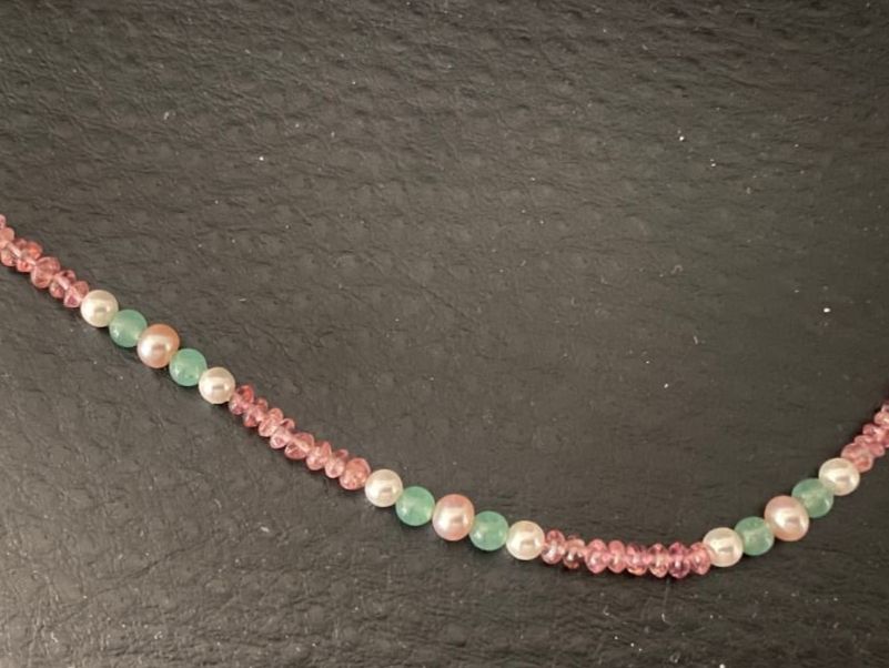 Catenine: Halskette mit Halbedelsteinen und Perlen – Usato da Aarau venduto da chicochicomama 4