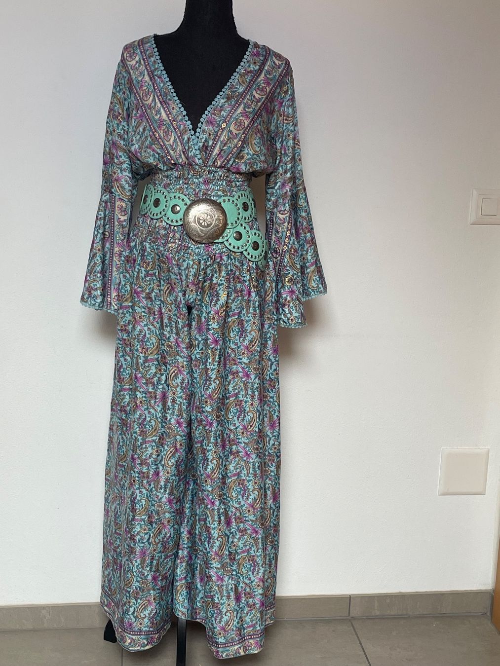 Gonne: Boho Maxihosenrock und Bluse aus Seide – Nuovo (secondo la descrizione) da Sigriswil venduto da ck56