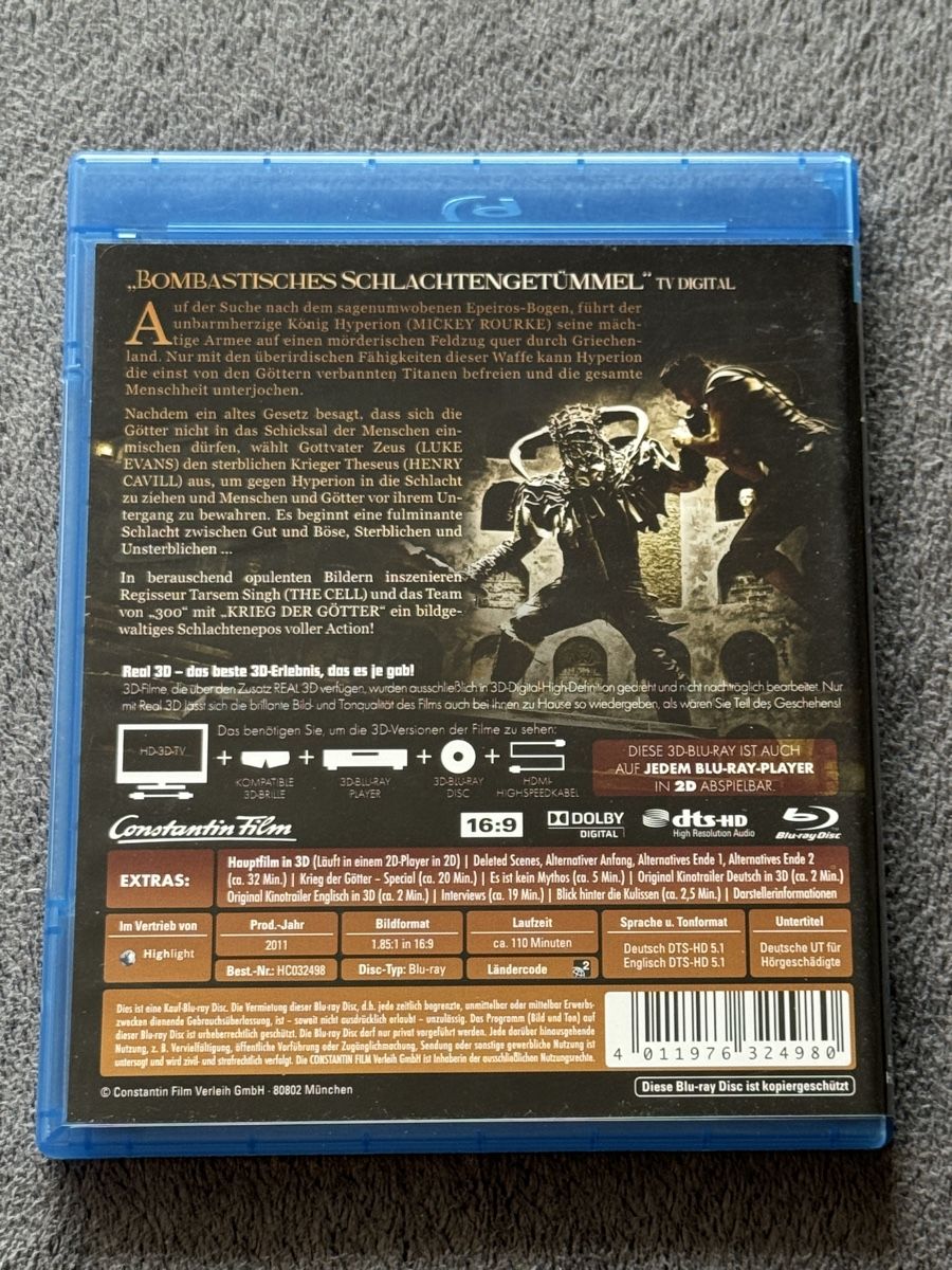 Tutti i DVDs: 3D Blu-ray Krieg der Götter – Usato da Regensdorf venduto da scheissspiel 1