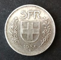5 franchi 1935 argento