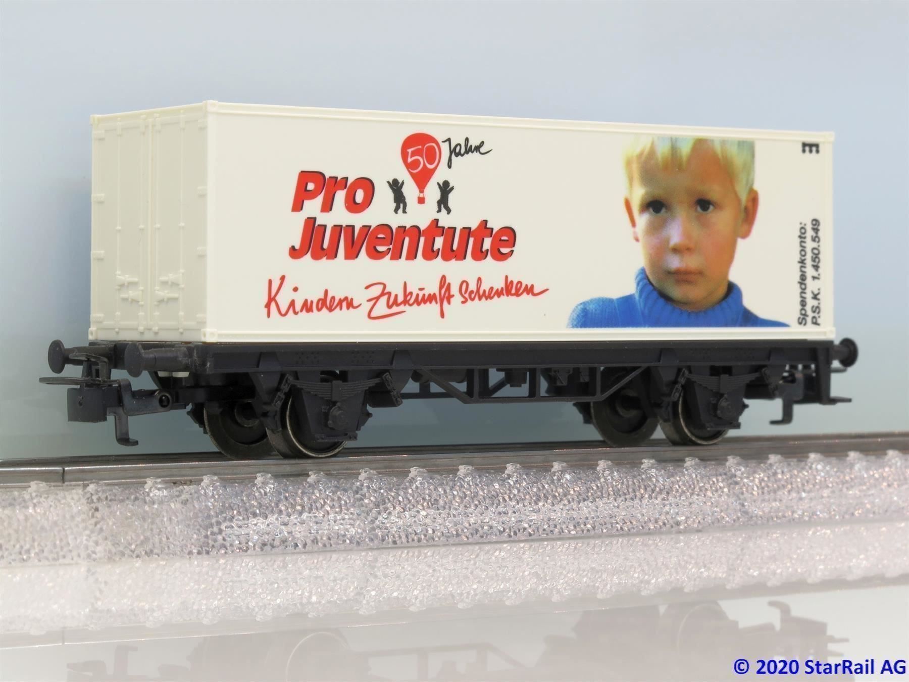 Märklin Modellini di ferrovie: Märklin 4482.019 Containerwagen DB Pro Juventute Ep. IV – Nuovo e nell'imballaggio originale da Ennetbaden venduto da StarTrain