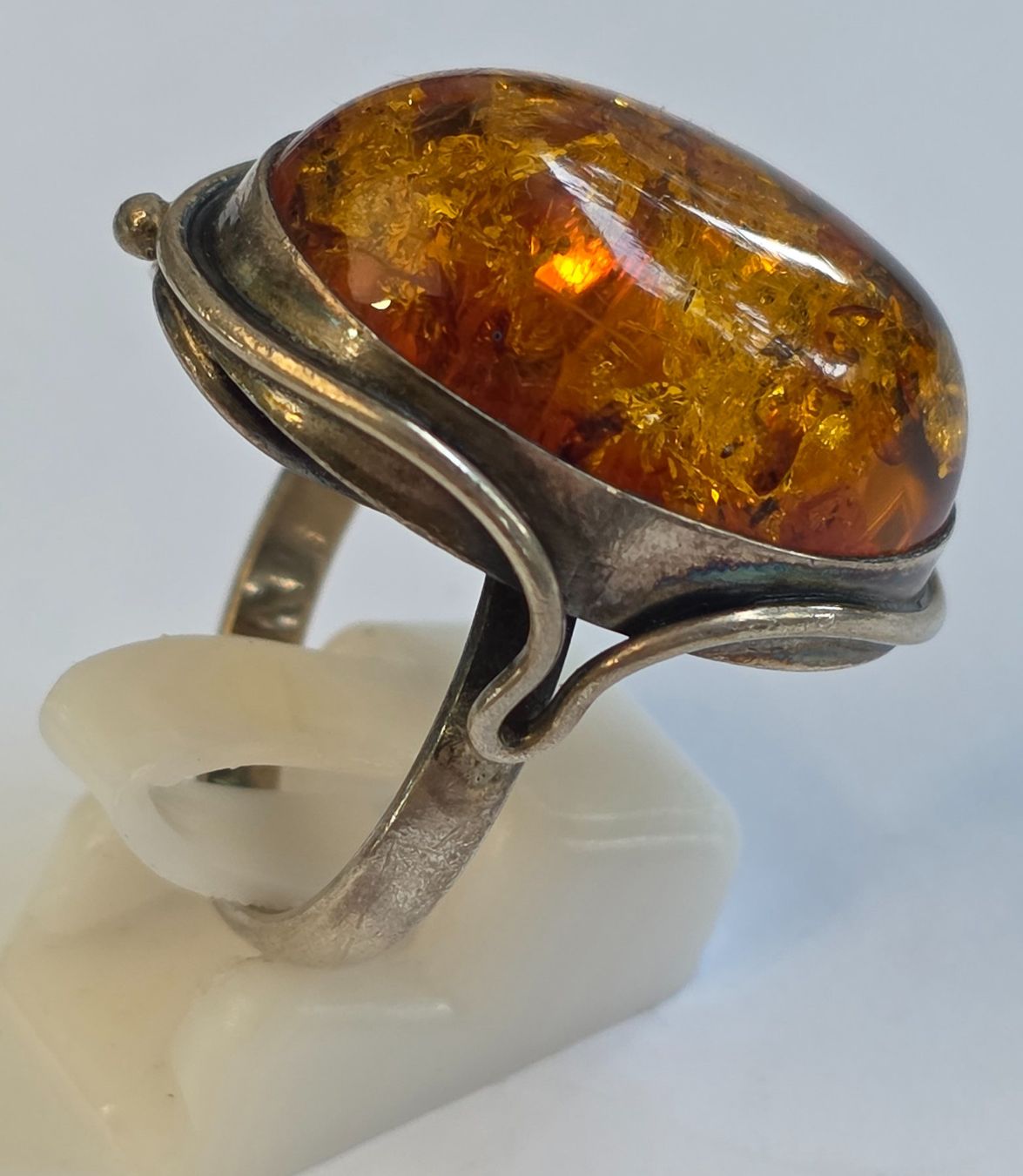 Ringe: Ring Bernstein Silber oval mit Einschlüssen vintage – Neu (gemäss Beschreibung) aus Zürich von ben_mn5h 2