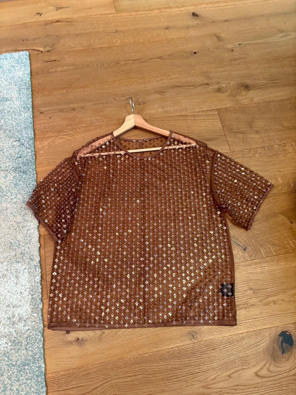 Top: Braune Pailletten Bluse, Gr. M ✨ – Usato da Gutenswil venduto da mse_hbj5 2