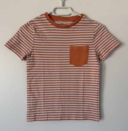 Manor Shirt Gr. 134, Orange/Weiss Gestreift, Top Zustand!