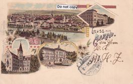 Aarau  AG  -   ( 2 Rasierklingen-Stempel:  AARAU)  um 1905