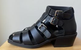 Damen Cage Sandalen mit Schnallen Gr. 41 Schwarz.