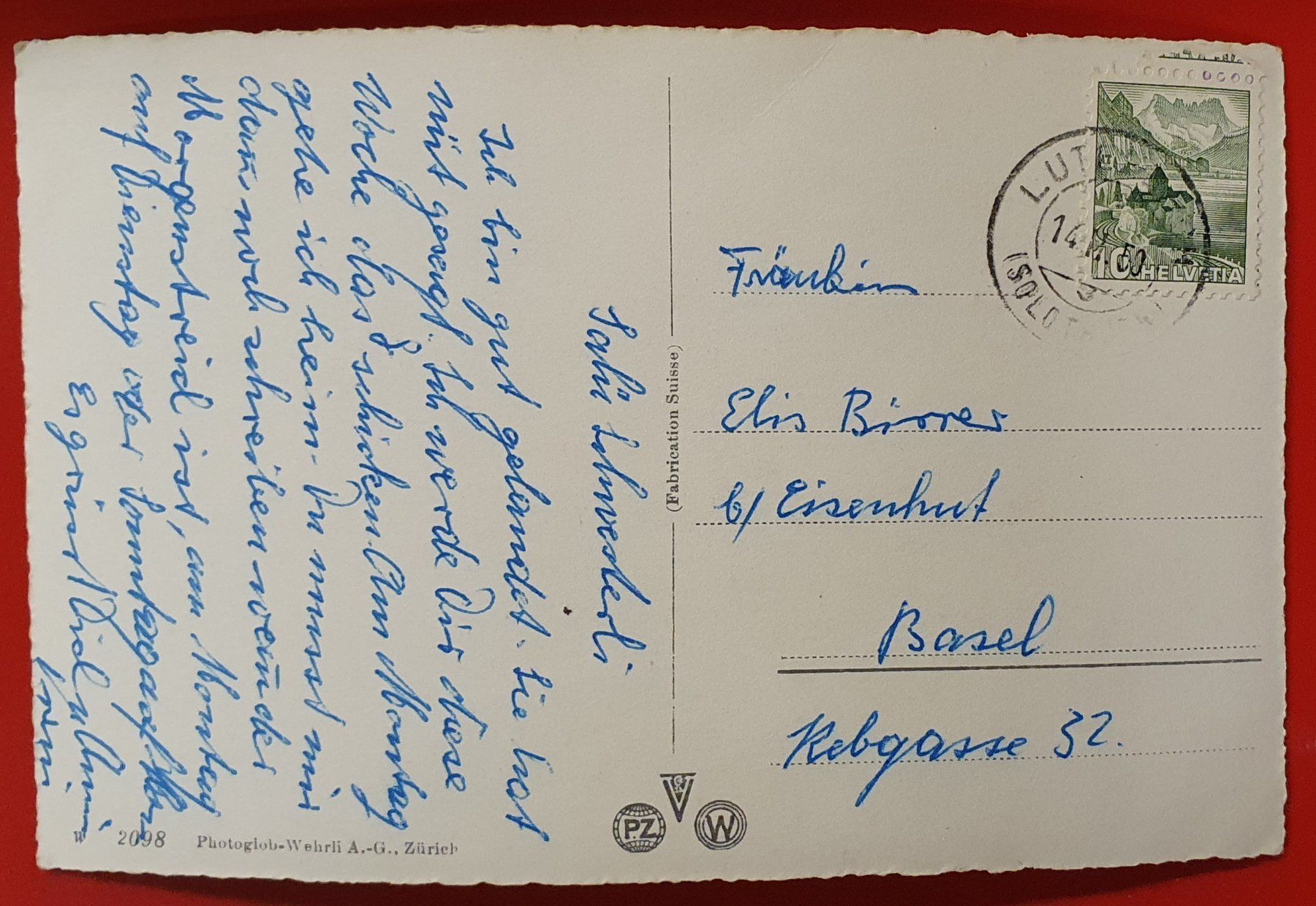Cartoline postali: Luterbach 1950 – Usato da Kreuzlingen venduto da Rschweiz1 1