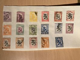 Finnland 1917/30 Lot alte Briefmarken Wappen Löwe gestempelt