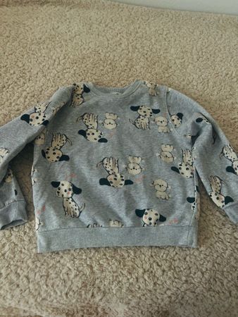H&M Pullover grau Hunde Motiv Grösse 122/128