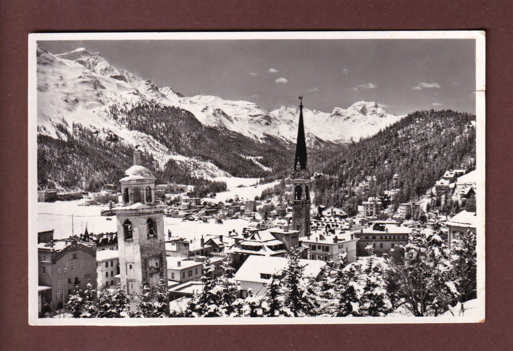 Cartoline postali: ST. MORITZ - 1956 – Usato da Pully venduto da nicecards