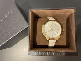 Michael Kors Damenuhr Weiss Lederarmband MK