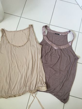 2 Thanktops  flieder und  beige