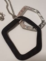 Kette mit Anhänger Silber und Schwarz elegant ca. 57cm