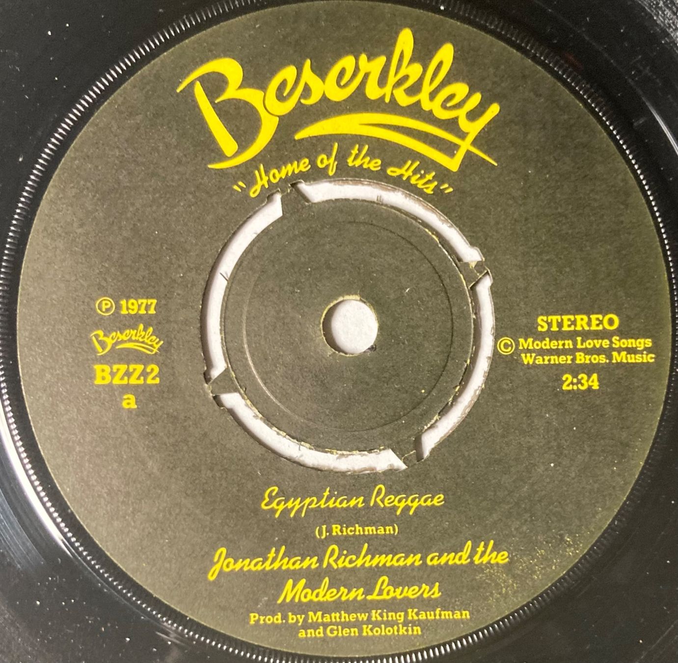 Dischi in vinile: JONATHAN RICHMAN & THE MODERN LOVERS - EGYPTIAN REGGAE – Usato da Poliez-Pittet venduto da Newtown-Records 2