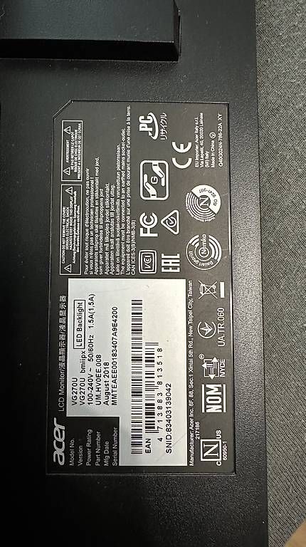 Acer Monitor: Acer VG270U – Usato da Zürich venduto da FaZe-Giuseppe 2