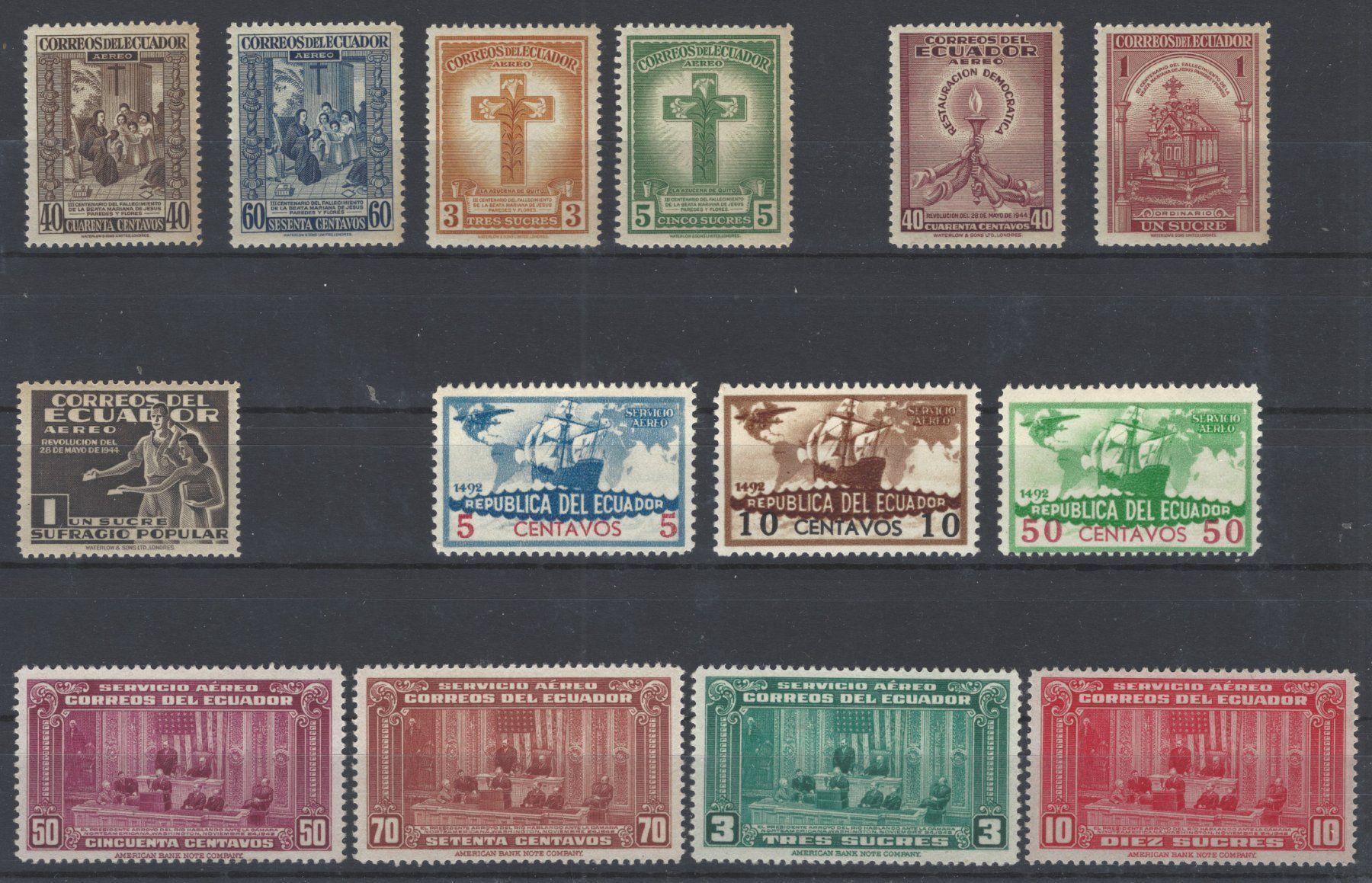 Alle Briefmarken: LOT LUFTPOST ECUADOR LUXUS MNH/** – Gebraucht aus Watt von phila13