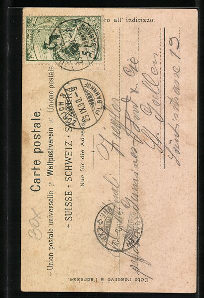 Cartoline postali: Litho Zürich, Teilansicht mit Kirche – Usato da Berlin venduto da bartko-reher 1