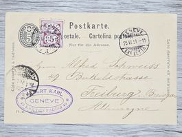 CL16 Carte Postale + Timbre Suisse 1891