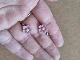 Frühlingsblüten, Blumenohrringe, Klippverschluss