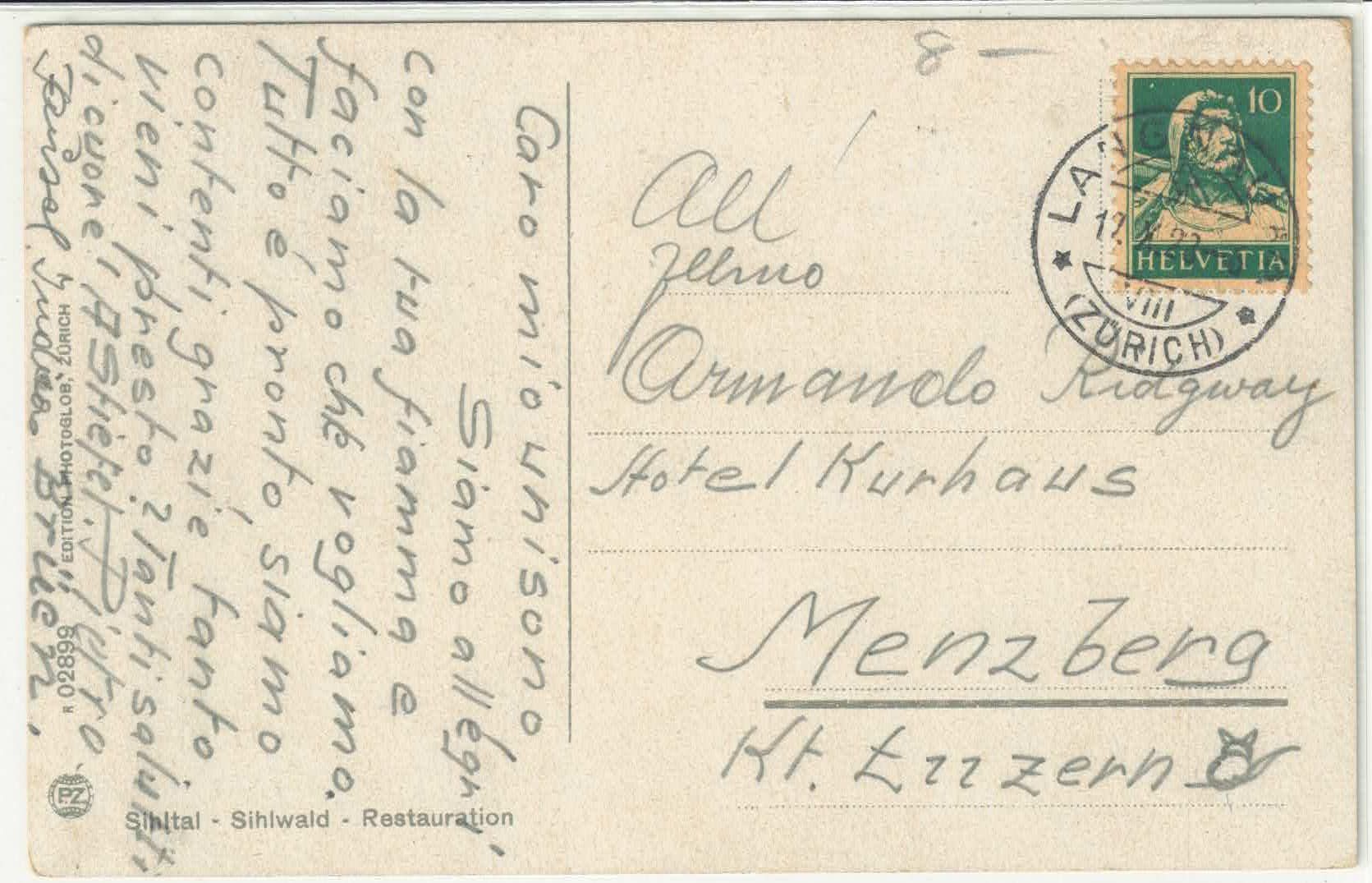 Cartoline postali: Sihltal - Sihlwald - Restauration - Litho – Usato da Ettingen venduto da Kartenplanet 1