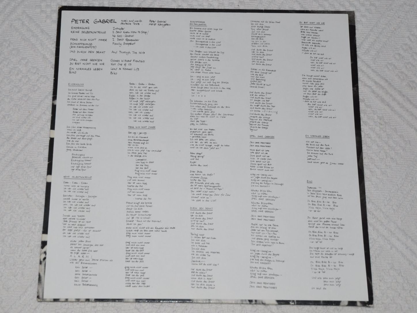 Dischi in vinile: LP Peter Gabriel - Ein deutsches Album – Usato da Boll venduto da Theodora15 4