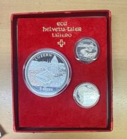 5+1+1 Unze Münzset Helvetia Taler Luzern Silber 5 Unzen Etui