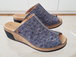 Sandales El Naturalista bleues et motif floral, cuir, T.39