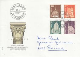18.9.1967 418+424+426-27 Baudenkmäler FDC
