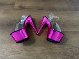 Hot Pink Plateau Heels Pleaser Gr 37 NEU