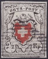 ORTS-POST, 13II T.23, weissrandig, Kat: 3'800.- mit Raute